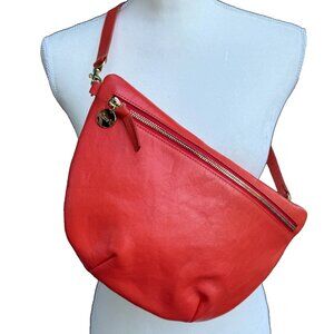 Clare V. Grande Fanny Pack.  Handbag, Crossbody, Purse, Coral Leather MINT